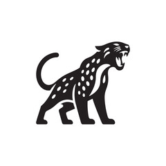 Majestic Jaguar Vector Silhouette Illustration of a Powerful Wild Cat in Mid-Prowl – Jungle Predator Artwork for Tattoo, Logo, Poster, or Wildlife Themed Design Projects
