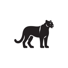 Majestic Jaguar Vector Silhouette Illustration of a Powerful Wild Cat in Mid-Prowl – Jungle Predator Artwork for Tattoo, Logo, Poster, or Wildlife Themed Design Projects
