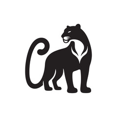 Fototapeta premium Majestic Jaguar Vector Silhouette Illustration of a Powerful Wild Cat in Mid-Prowl – Jungle Predator Artwork for Tattoo, Logo, Poster, or Wildlife Themed Design Projects 