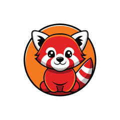 Red Panda in Cute Cartoon Aesthetic vector illustration