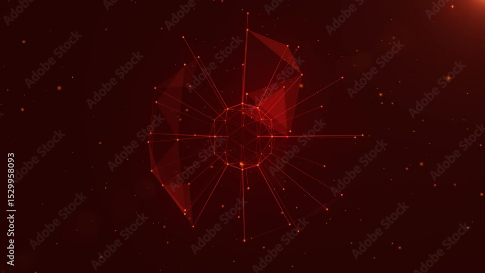 Poster animated sphere consisting of dots and lines. digital global flow. network connection structure. big