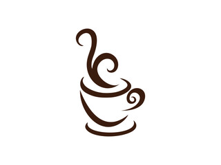 Steaming Coffee Cup Symbol Graphic Design