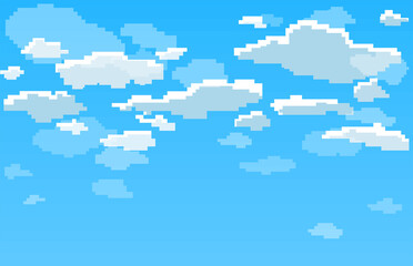 Naklejka premium pixel art sky illustration, map of the world