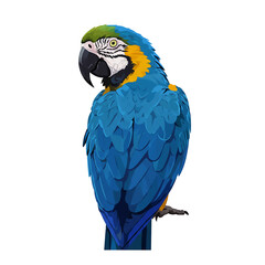 Fototapeta premium Colorful Macaw Parrot Illustration – Tropical Bird Artwork on Transparent Background