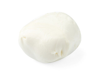 Tasty mozzarella cheese ball isolated on white