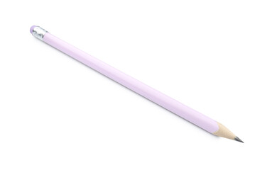 One sharp graphite pencil isolated on white