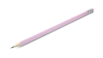 One sharp graphite pencil isolated on white