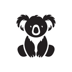 "Koala Vector Silhouette Illustration – Cute Australian Marsupial Sitting on Tree Branch – Wildlife Graphic Design for T-Shirts, Stickers, Logos, Nature Art, and Decor Projects"
