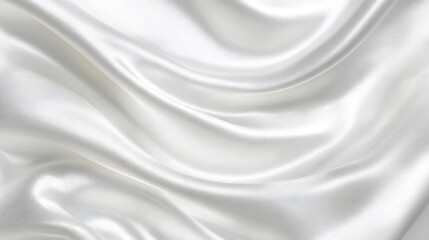 Luxurious white silk fabric draping with soft folds, showcasing smooth texture and elegant sheen against neutral background