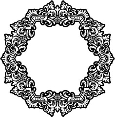 ecorative vector frames in baroque and rococo styles, featuring intricate gold and black & white designs. Includes round and square formats for elegant design projects.