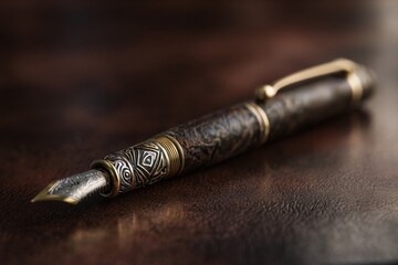 Fototapeta premium Intricate pen with detailed engravings.