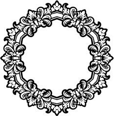 ecorative vector frames in baroque and rococo styles, featuring intricate gold and black & white designs. Includes round and square formats for elegant design projects.