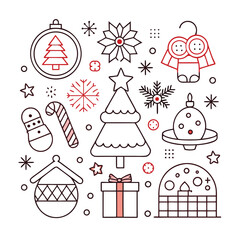 christmas icons set
