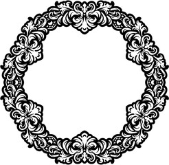 ecorative vector frames in baroque and rococo styles, featuring intricate gold and black & white designs. Includes round and square formats for elegant design projects.