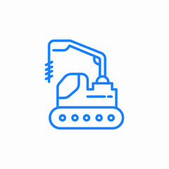 drill excavator icon sign vector