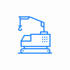 excavator hook icon sign vector