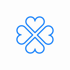 heartshaped petals icon sign vector