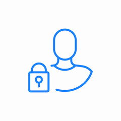 locked user icon sign vector