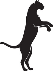 Elegant silhouette of a panther standing on hind legs, ready to pounce or defend. Perfect for tattoos, decals, wildlife art, and bold branding. © Fadli