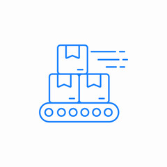 parcel conveyor icon sign vector