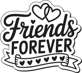 Friendship Day Stylish black and white graphic design of 