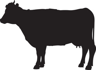 silhouette of a cow