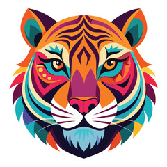 Colorful tiger face