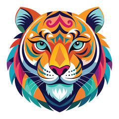 Colorful tiger face
