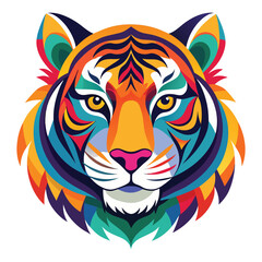 Colorful tiger face