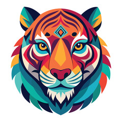 Colorful tiger face