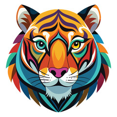 Colorful tiger face
