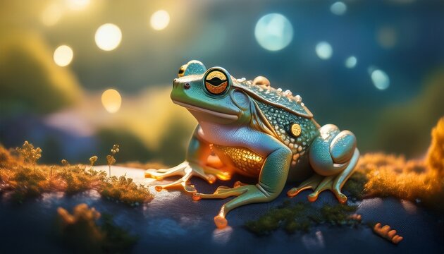 frog in nature art pepe crypto finance meme ai generated
