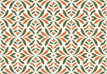 Abstract retro floral seamless pattern. Vector vintage flower art deco texture. Geometric minimalist background.