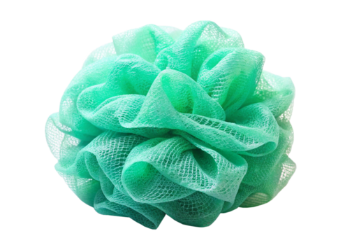 Plastic loofah  isolated on white background