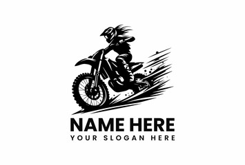 Black vector silhouette of aggressive motocross rider creating massive dirt spray during high-speed jump