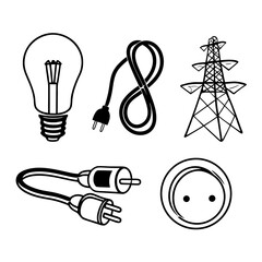 light bulb icons set
