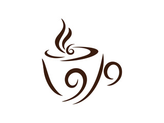Coffee Cup Vector with Steam