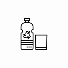 recycled bottle icon sign vector