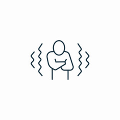 shivering angst icon sign vector