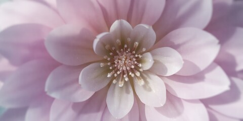 Obraz premium A close up shot of a light pink dahlia flower showcasing its delicate petals and central details