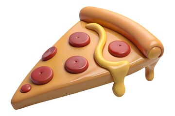 3d render of melted cheese pizza slice