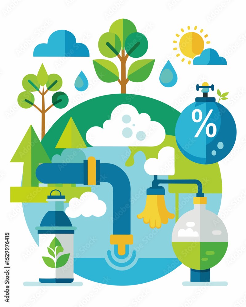 Poster a company sets a goal to reduce its water usage by 50% in all of its facilities implementing watersa
