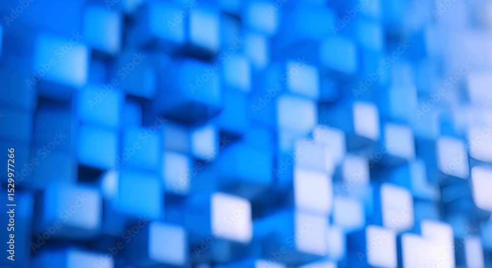 Aufkleber abstract blue cubes a mesmerizing arrangement of metallic blue cubes illuminated by a single beam of