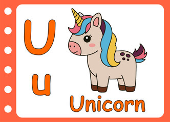 letter s for cute unicorn   . kids education game learning