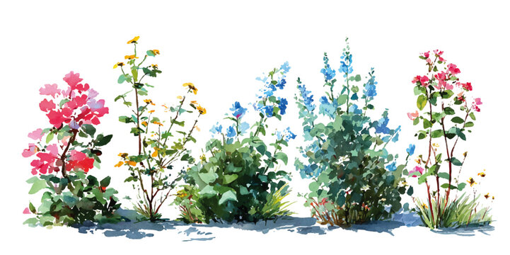 Collection of Diverse Flowers and Plants: A Vibrant Garden Display. lavender flowers transparent background png
