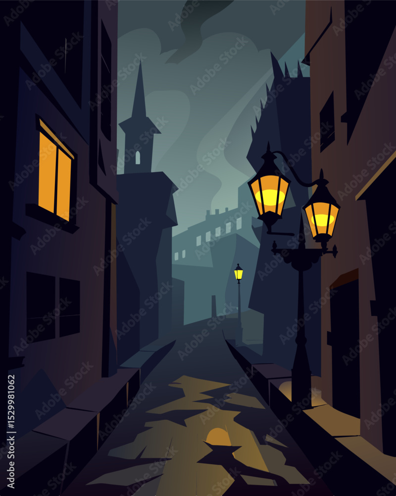 Poster the gaslights flicker was the only source of light in the desolate alleyway casting an unsettling at