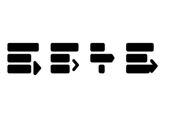 Solid Style Menu Icons. Solid style icons of context menus and submenus: dropdown forward arrow, submenu enter icon, drill menu