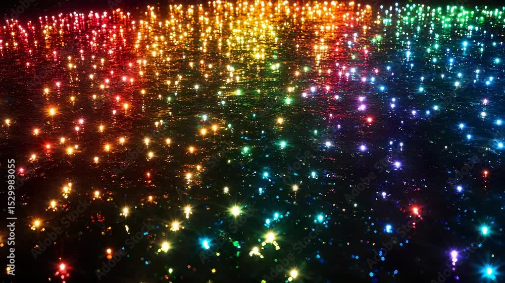 Poster abstract kaleidoscopic background with sparkling colorful lights reflecting rainbow spectrum