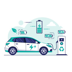 Electric Car Charging Eco Technology