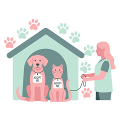 Dog Cat Pet Adoption Campaign Poster